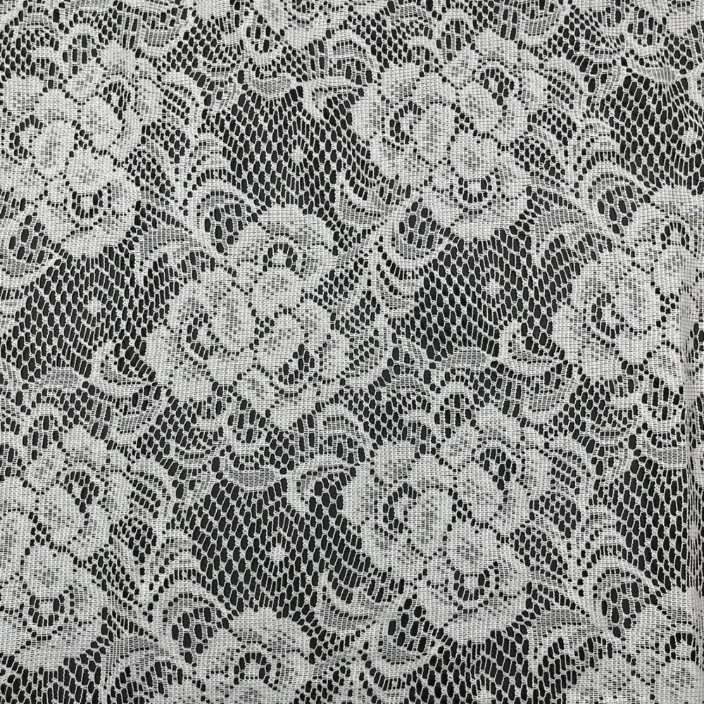 Vintage Lace Floral Rose Window Valance Curtains White Ruffled Sheer Cottage